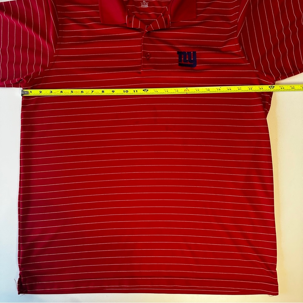 NY GIANTS Men's Antigua Short Sleeve Red/White Stripe Polo Shirt - Picture 5 of 7